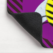 Halloween Magic Bee Wizard Lila und schwarz Streif Mousepad (Ecke)