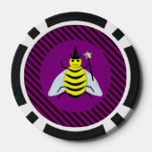 Halloween Magic Bee Wizard Lila und schwarz Streif Pokerchips (Rückseite)