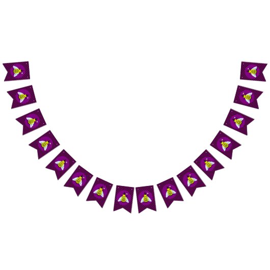 Halloween Magic Bee Wizard Lila und schwarz Streif Wimpelkette (Alle)