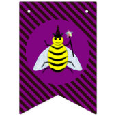 Halloween Magic Bee Wizard Lila und schwarz Streif Wimpelkette (Erste Fahne)
