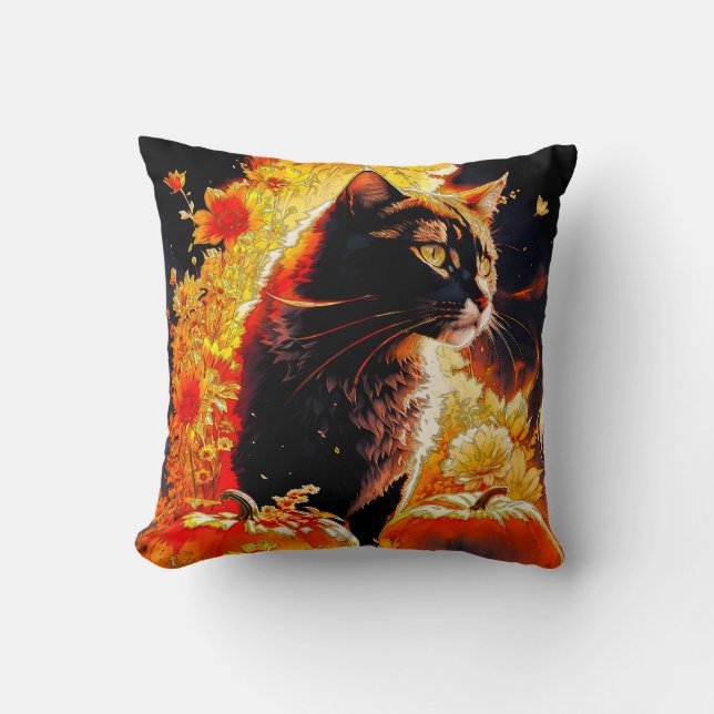 Halloween Magic Cat Kissen (Vorderseite)