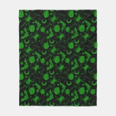 Halloween Magic Green Fleecedecke (Vorderseite)