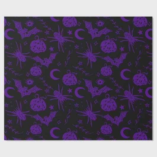 Halloween Magic Lila Geschenkpapier (Flach)