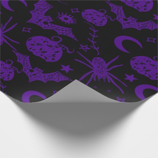 Halloween Magic Lila Geschenkpapier (Ecke)