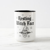 Halloween Magic Tasse - Hexengesicht und Sterne au (Mittel)