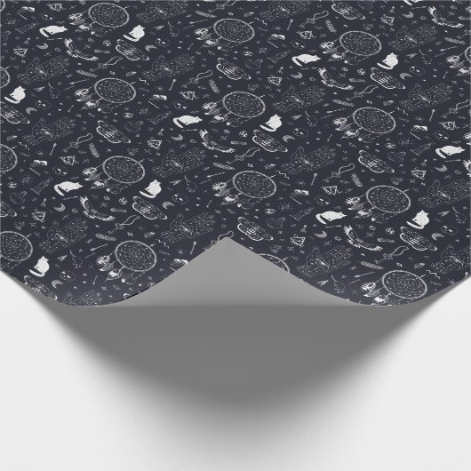 Halloween Magic: Vintages Doodle-Muster. Geschenkpapier (Ecke)