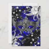 Halloween Magical Night Masquerade Party blau Einladung (Rückseite)