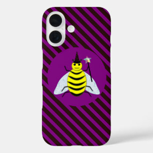 Halloween Magie Biene Zauberer Lila und Schwarz ge iPhone 16 Hülle