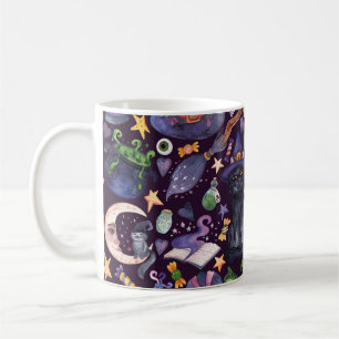 Halloween-Magie: Dunkle, von Hand gezeichnet Muste Kaffeetasse