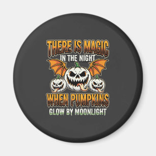 Halloween-Magie-Kürbis-Mondlicht-Horror-Vektor Magnet