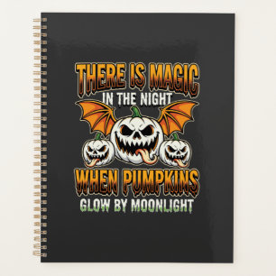Halloween-Magie-Kürbis-Mondlicht-Horror-Vektor Planer