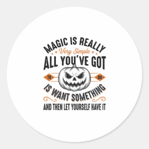 Halloween-Magie-Kürbis-Vintage-Vector-Shirt-Design Runder Aufkleber