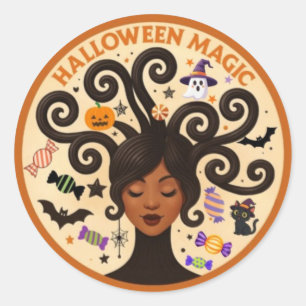 Halloween-Magie Runder Aufkleber