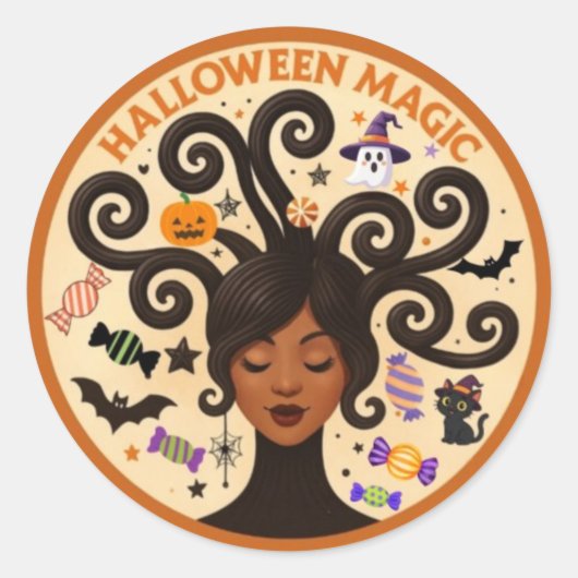 Halloween-Magie Runder Aufkleber (Vorderseite)