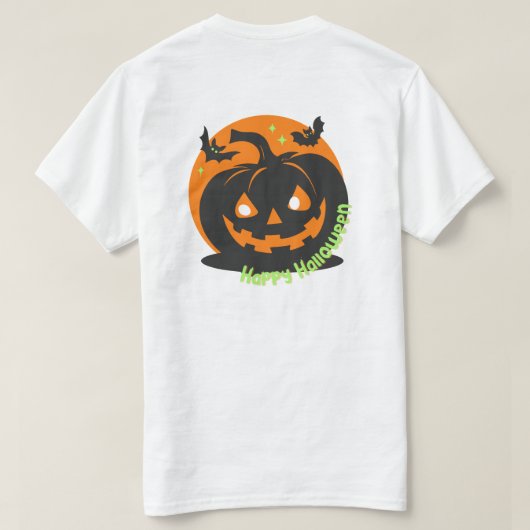 Halloween-Magie und Dunkelheit vereinen sich T-Shirt (Design Rückseite)