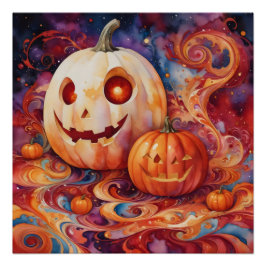 Halloween Magie: Wirbel & Glownpumpen Poster
