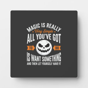 Halloween-Magie-Zitat-Kürbis-Gesicht-Design Fotoplatte