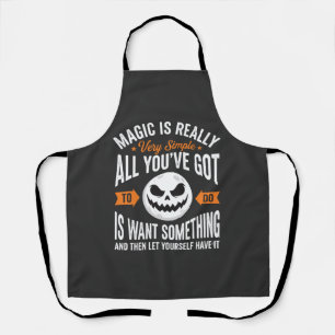 Halloween-Magie-Zitat-Kürbisgesicht-Design Schürze