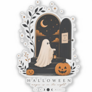 Halloween-Magietür – Gruselige Nacht Aufkleber
