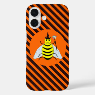 Halloween Magische Biene Hexe Orange und Schwarze iPhone 16 Hülle