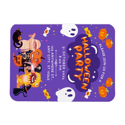 Halloween Magnetic Card Magnet (Horizontal)
