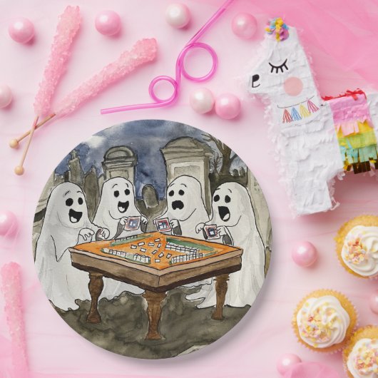 Halloween Mahjong Ghosts Pappteller (Party)