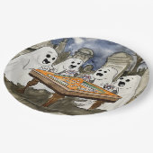 Halloween Mahjong Ghosts Pappteller (Schrägansicht)