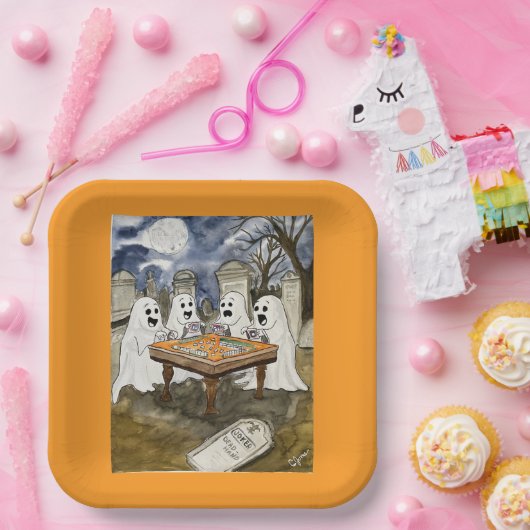 Halloween Mahjong Ghosts Pappteller (Party)
