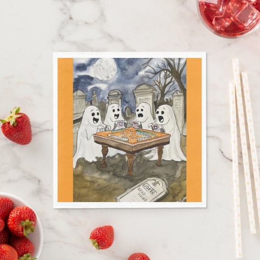 Halloween Mahjong Ghosts Serviette (Beispiel)