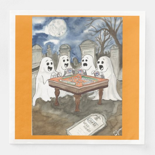 Halloween Mahjong Serviette (Vorderseite)