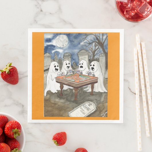 Halloween Mahjong Serviette (Beispiel)