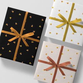 Halloween-Mais, niedliche schwarze Orange Geschenkpapier Set