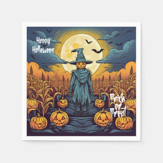 Halloween Maisfeld & Scare Crow Serviette (Vorderseite)