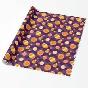 Halloween-Maiskanonen auf Lila Geschenkpapier