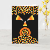 Halloween-Maismonster isst Süßigkeiten Karte (Gelbe Blume)