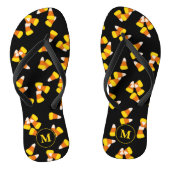 Halloween-Maismuster mit Monogramm Badesandalen (Fußbett)