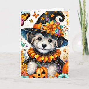 Halloween Malteser Welpenechenkarte Karte