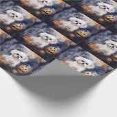 Halloween Maltesisch mit Pumpkins Beängstigend Geschenkpapier (Ecke)