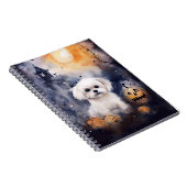 Halloween Maltesisch mit Pumpkins Beängstigend Notizblock (Rechte Seite)