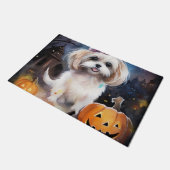 Halloween Malti Tzu mit Pumpkins Beängstigend Fußmatte (Schrägansicht)