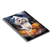 Halloween Malti Tzu mit Pumpkins Beängstigend Notizblock (Rechte Seite)