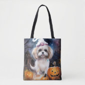 Halloween Malti Tzu mit Pumpkins Beängstigend Tasche (Vorderseite)