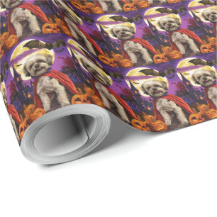 Halloween Malti Tzu Vampir-Kürbisse Gruselig  Geschenkpapier