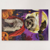 Halloween Malti Tzu Vampire Pumpkins Beängstigend Puzzle (Horizontal)