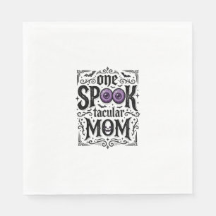 Halloween-Mama Gruseliges Vintage-Stickerei-Shirt- Serviette