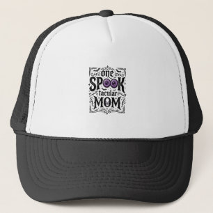 Halloween-Mama Gruseliges Vintage-Stickerei-Shirt- Truckerkappe