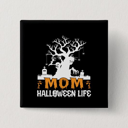 Halloween Mama Halloween Geburtstag Button (Vorderseite)
