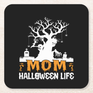 Halloween Mama Halloween Leben Geburtstag Rechteckiger Pappuntersetzer