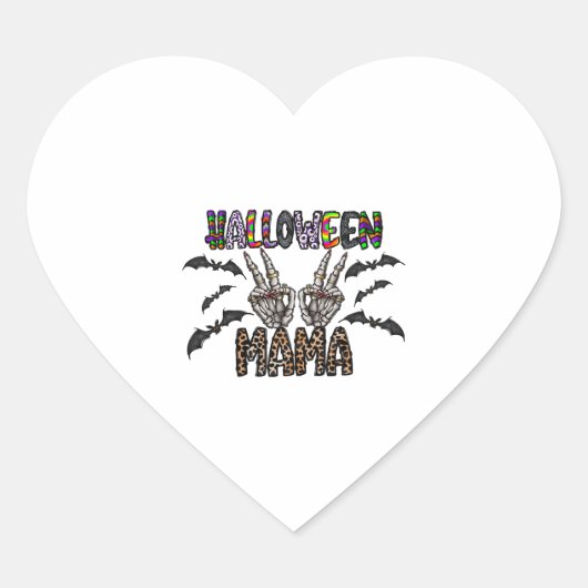 Halloween Mama Herz-Aufkleber (Vorderseite)