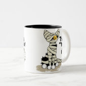 Halloween-Mama-Katzen-Trick-oder Leckerei-Tasse Zweifarbige Tasse (VorderseiteRechts)
